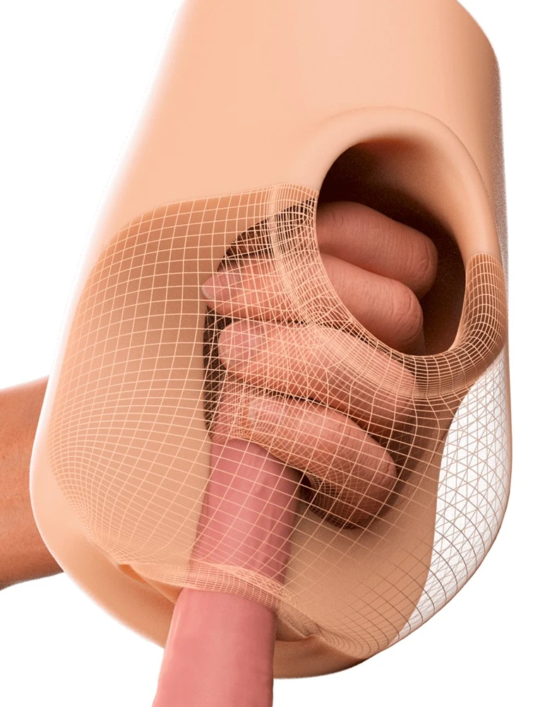 PDXP Pussy Pounder Sqeeze Stro, PDX Plus Pussy Pounder Squeeze Stroker Masturbator in realistischer Vagina-Optik mit Squeeze Core Grip für intensiven Handjob und hautähnliches Fanta Flesh Feeling