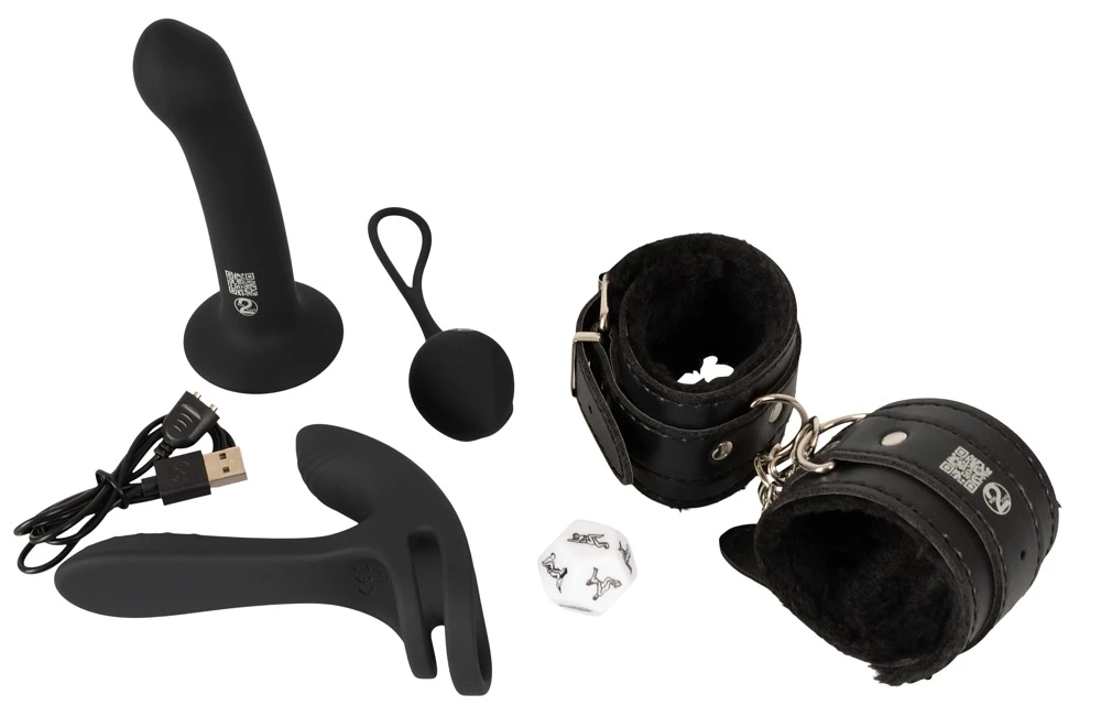 Magic shiver Together, Couples Love Toy Starter Set Together 5-teilig von Magic Shiver mit Paarvibrator Silikon-Toys Handfesseln Liebeswürfel