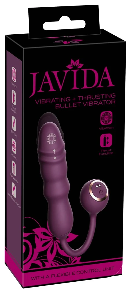 Javida Vibratung+Thrusting Bul, Javida Vibro-Ei mit Stoßfunktion – Aufreizender Bullet Vibrator mit 2 leistungsstarken Motoren, 10 Vibrations- und Stoßmodi für intensiven Lustgenuss