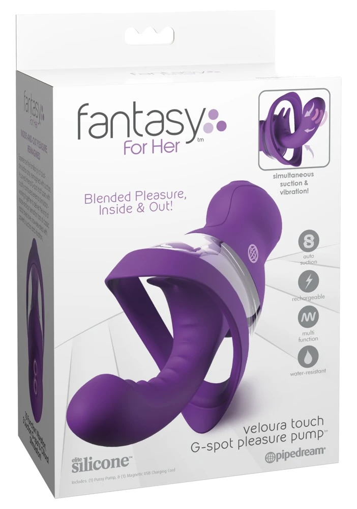 FFH Veloura G-Spot Pleasure Pu, Fantasy For Her Veloura Touch G-Spot Pleasure Pump – Aufreizender G-Punkt-Vibrator mit Intim-Saugschale, 10 Vibrationsmodi und 3 Saugstufen