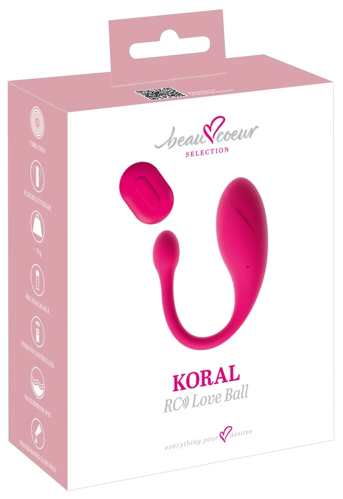 beau coeur Koral RC Love Ball, KORAL RC Love Ball vibrierende Liebeskugel mit Fernbedienung – diskret, tief stimulierend, flexibel und perfekt für geheime Lustmomente überall