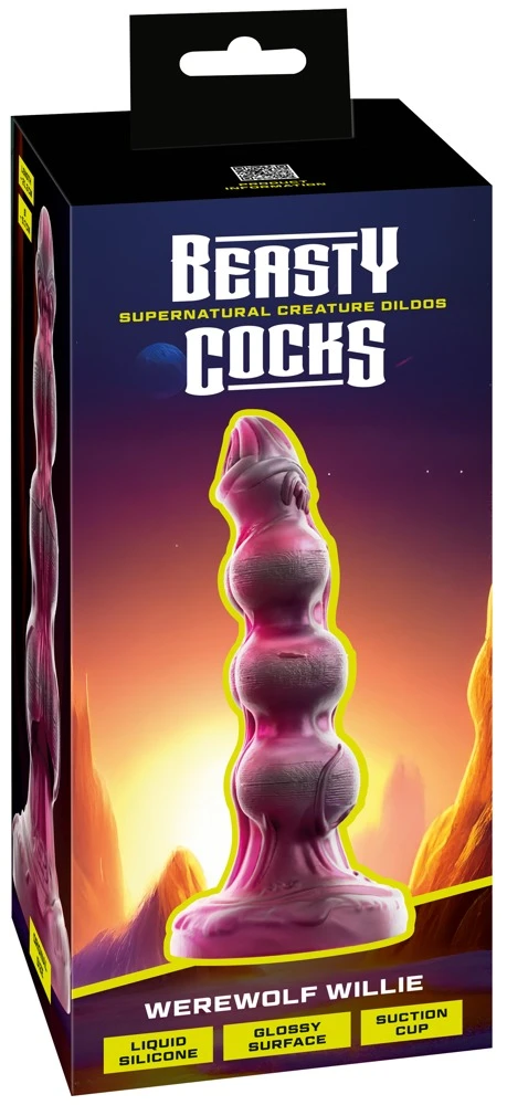 Beasty Cocks Werewolf Willie, Beasty Cocks Werewolf Willie Kugel-Dildo in Metallic-Optik mit Saugfuß, markanter Struktur und Fantasy-Design