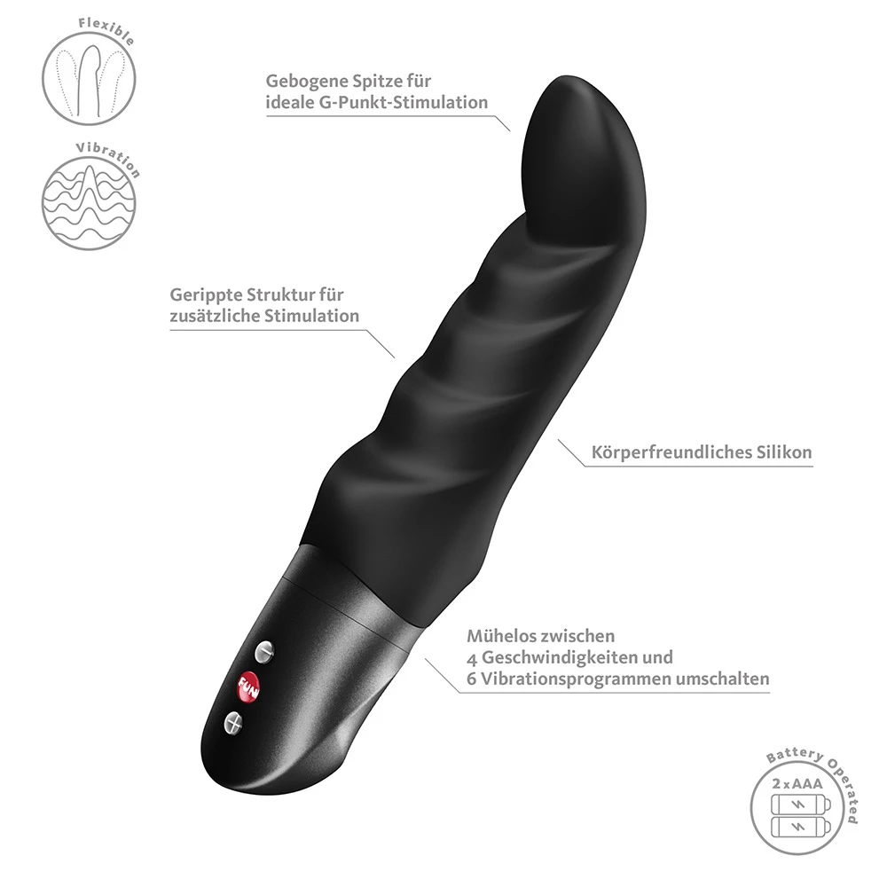 Abby G Black, G-Punkt-Vibrator mit 10 Vibrationsmodi, flexibler Spitze und intensiver Wellenstruktur für gezielte Stimulation