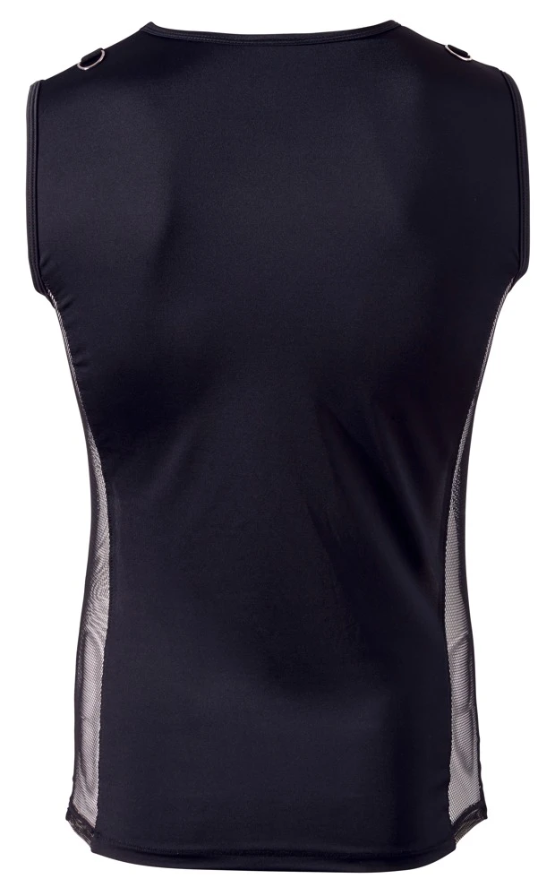 Herren Shirt Materialkombination aus blickdicht und transparent mit effektvoller Schnürung.