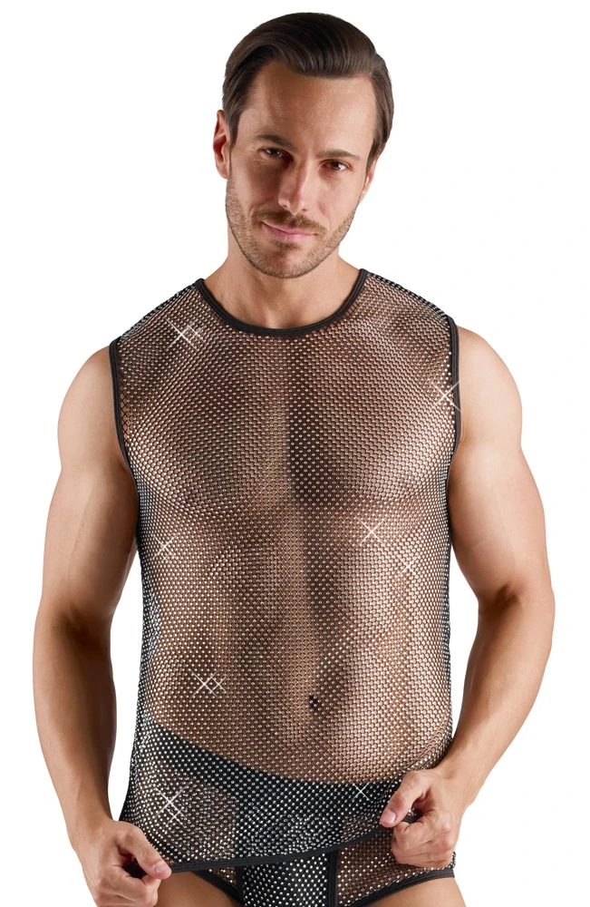 Betonendes Netz-Shirt von Svenjoyment – aufregend transparent mit funkelnden Glitzersteinchen für heiße Nächte und einen unverkennbar sexy Look