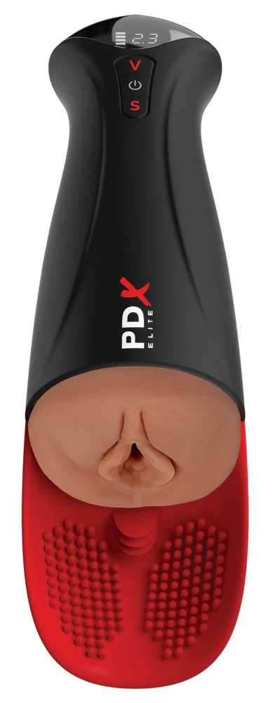 PDXE Fuck-O-Matic Pro XL Brown, Intensive Penis- und Hodenmassage mit 5-fach Saug- und Vibrationspower, der Fuck-O-Matic Pro XL bringt Dich an Deine Grenzen!