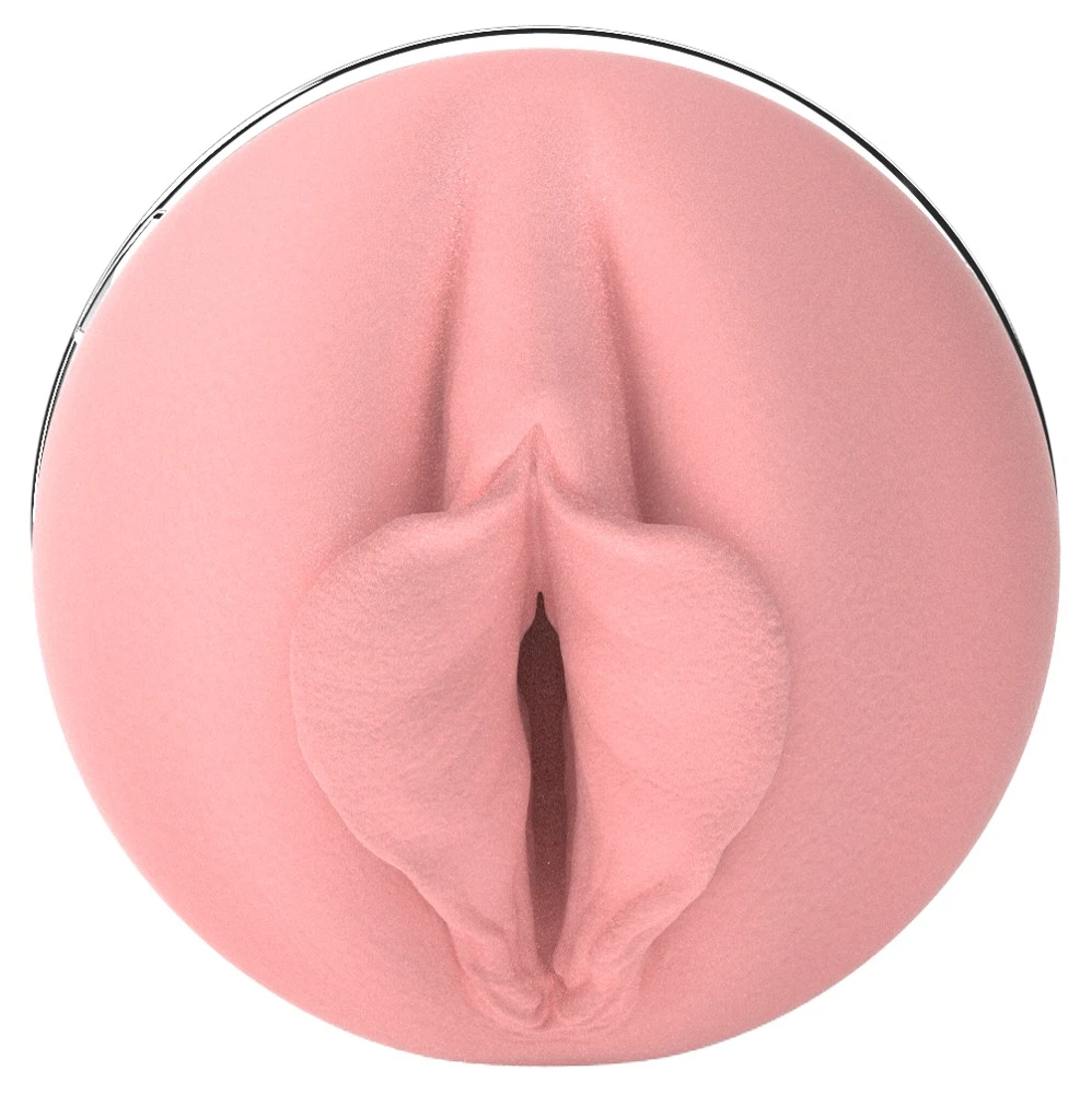 Fleshlight Pink Quiver, Fleshlight Quiver Masturbator Chrom-Optik mit Vulva/Vagina – 2 Motoren, Wärmefunktion, 10 Vibrationsmodi, Superskin Sleeve für intensives echtes Feeling