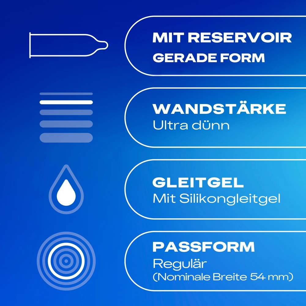 Durex Gefühlsecht Ultra Dünn 10er, Maximale Nähe spüren: Transparente Kondome mit extra dünner Spitze und Silikongleitgel für besonders gefühlsechte Momente
