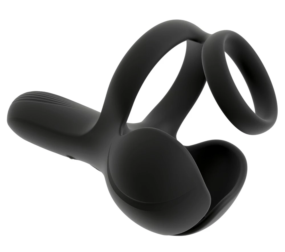 Rebel Ball Massager w Perineum, Hodenvibrator mit Damm-Stimulator, Penis- & Hodenring, 10 Vibrationsmodi, kraftvolle Doppelvibration für Männer – Rebel