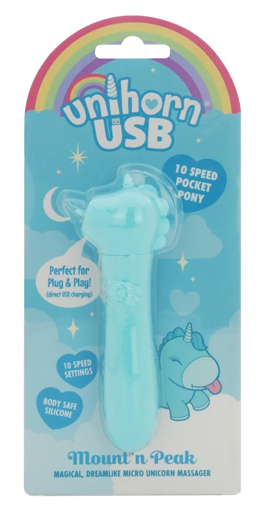 Unihorn USB Mount'n Peak, Unihorn Minivibrator USB Mount'n Peak – süßes Einhorn-Toy mit 10 intensiven Vibrationsmodi, kraftvoller USB-Power, handlich, soft und ideal für heiße Solo- oder Paarmomente