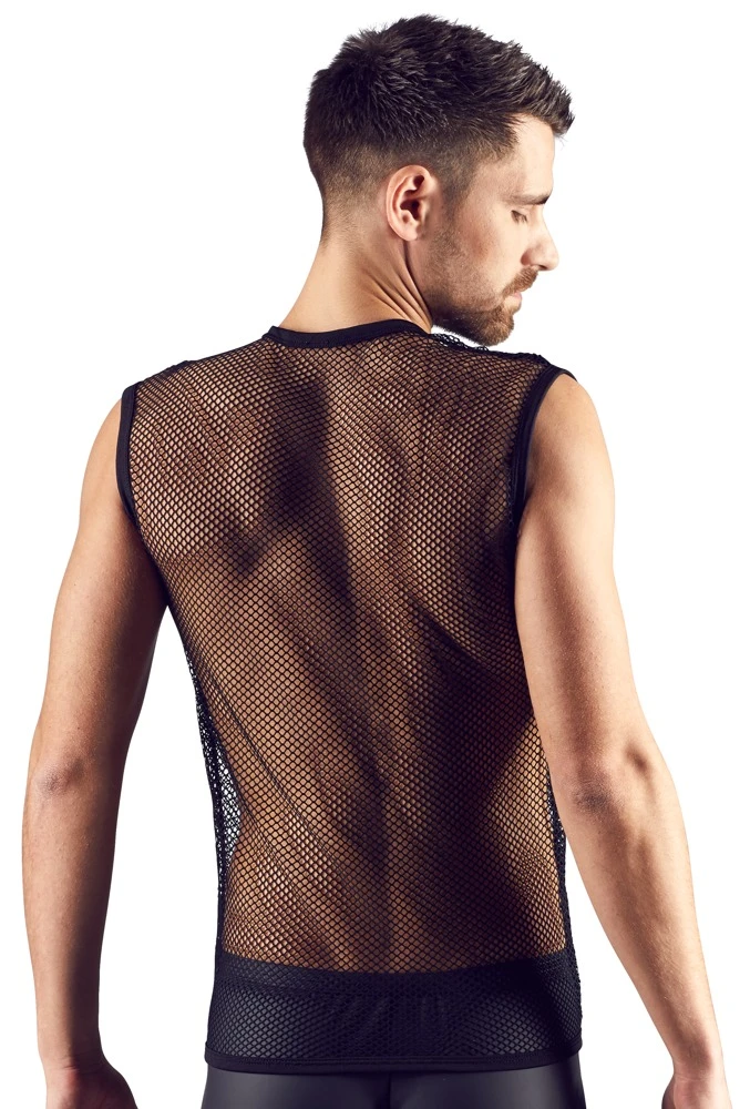 Herren Netzshirt XL/2XL aus groben Netz in schwarz. Weich und elastisch für hohen Tragekomfort.