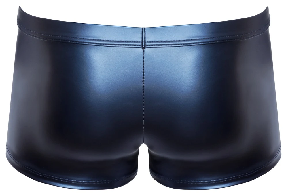 Blaue Pants von NEK im trendigen Metallic-Mattlook. Eng und körperbetont geschnitten. Mit silberfarbenem Reißverschluss vorne.