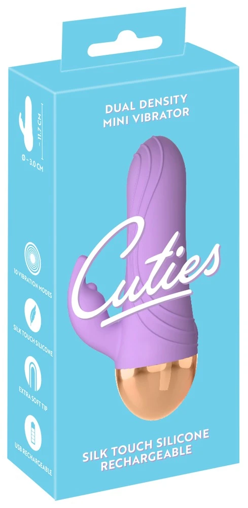 Cuties Soft Purple, Mini Rabbit Vibrator sexy Reizwäsche Dual Density Silikon 10 Vibrationsmodi verwöhnt Vagina & Klitoris gleichzeitig Cuties