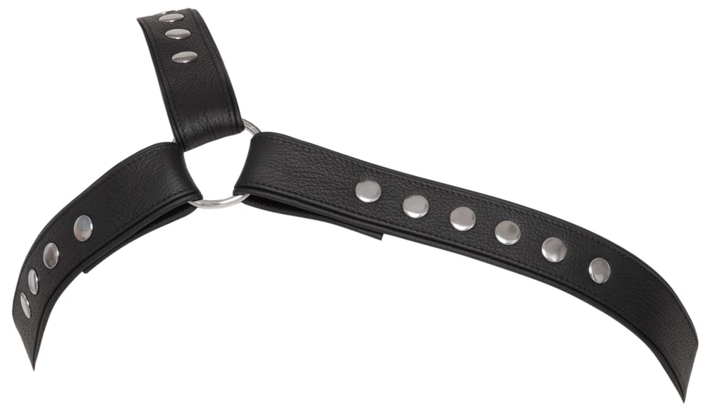 Leder Herren Harness ZADO Leder Brustharness einseitig schwarz mit Ringen Druckknöpfen markantem Look weich doppellagig verstellbar für starken Style