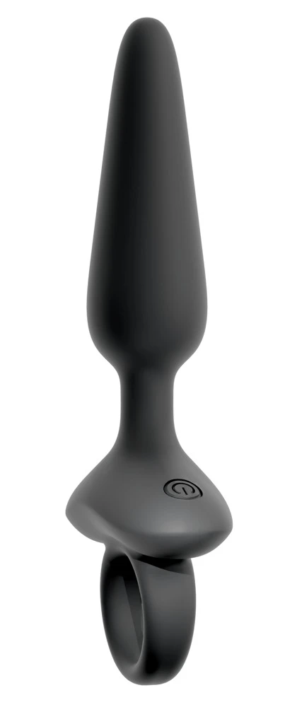 ANOS Flexible Butt Plug Vibrat, Flexibler Vibro-Analplug mit 10 Vibrationsmodi seidig softes Silikon analsicherer Stopper Haltering Einsteiger Butt Plug