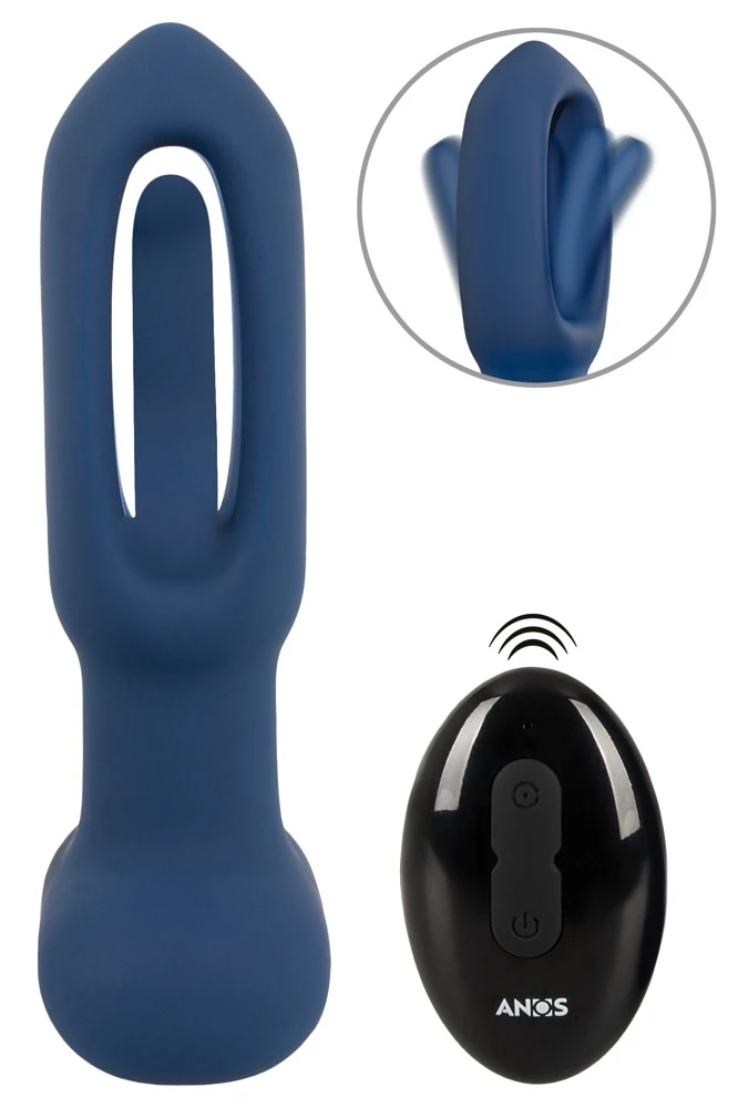 ANOS Flickering Tongue Butt Pl, ANOS RC Flicking Tongue Butt Plug: Vibrator mit innovativer Softzunge und 10 Pulsationsmodi für aufregenden analen Genuss!