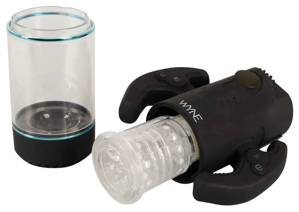 WYNE Masturbator 1, Masturbator mit rotierendem Innensleeve, Auf-und-Ab-Bewegung, starker Saugfunktion, 9 Massage- und 9 Saugmodi, Soundfunktion und ergonomischen Griffen