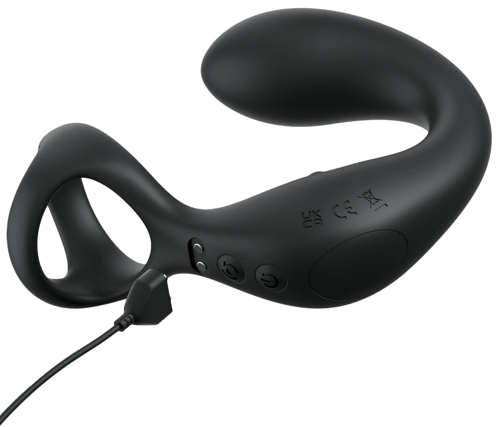 AFE Ass-Gasm Taint-Alizer Black, Rundum-Analspaß mit Prostata-Vibrator, Swirling Perineum Stimulator, Penis-/Hodenring und 10 Modi – ergonomisch & wasserdicht!
