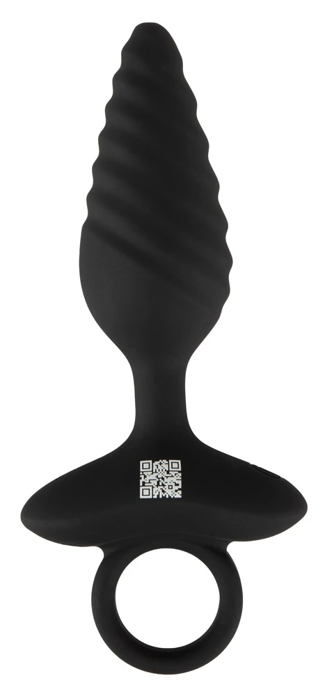 ANOS Flexible Plug Twisted, Flexibler Vibro-Analplug mit Spiral-Design und 10 Vibrationsmodi von ANOS aus Silikon mit Stopper und praktischem Haltering