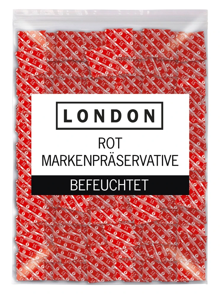 London Rot 1.000er Kondome mit Erdbeeraroma
