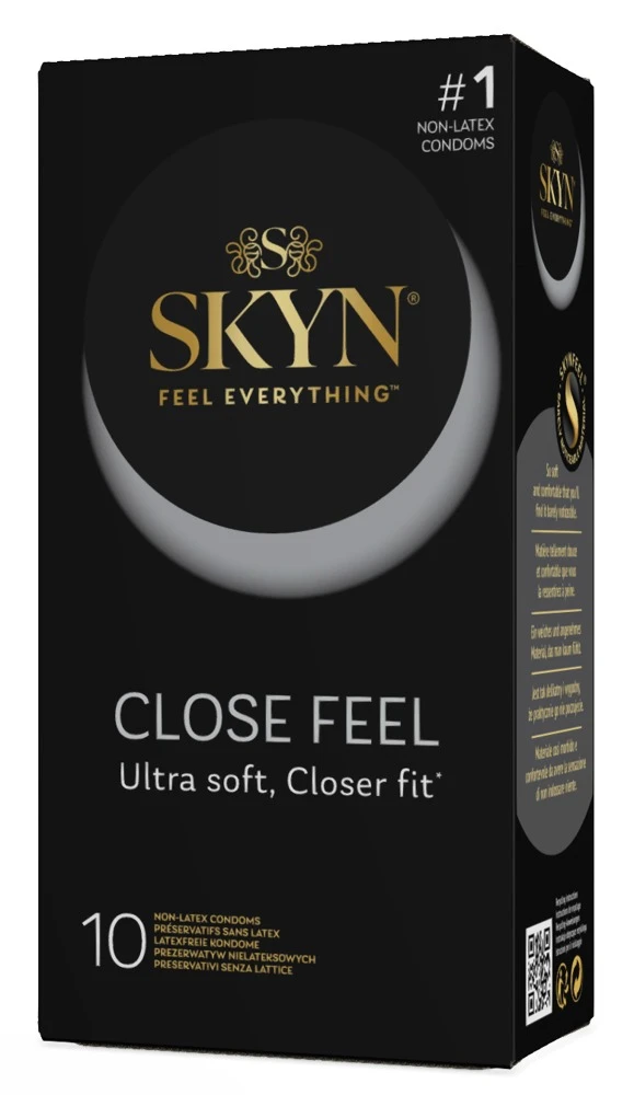 SKYN Close Feel 10er, So fühlt sich Nähe an: Vegane, latexfreie Kondome aus Sensoprene in schmaler Passform für gefühlsechte, seidige Intimität