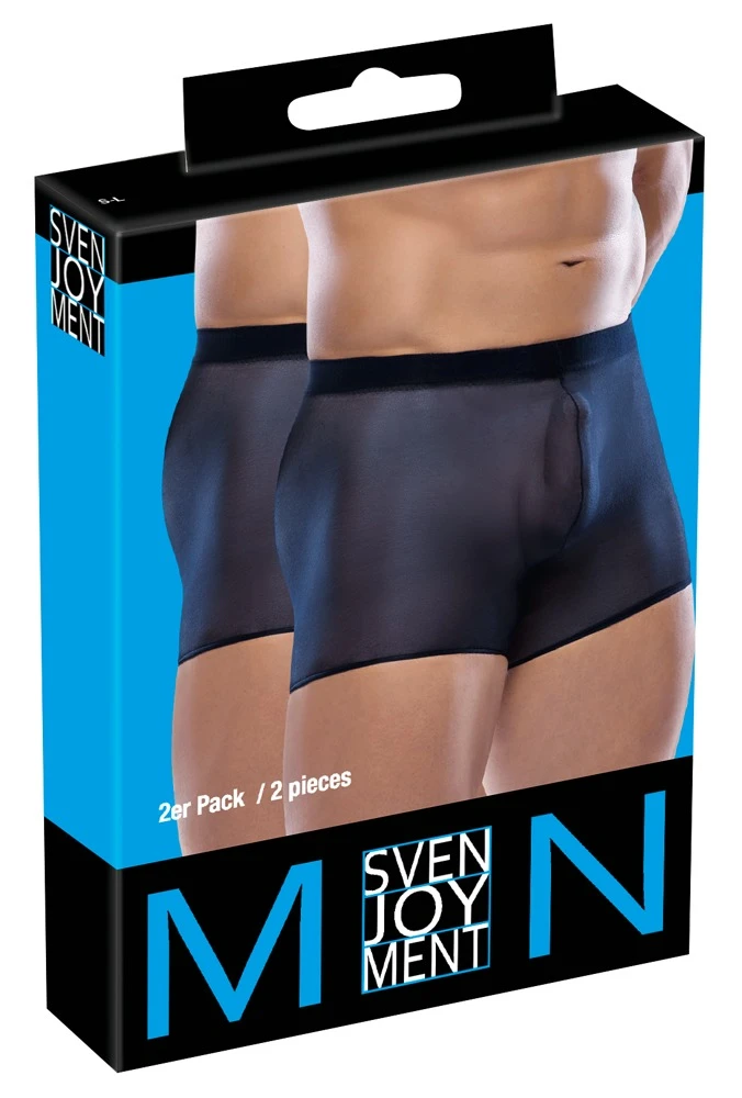 Zeigefreudige Transparent-Pants im 2er-Pack von Svenjoyment. In Mitternachtsblau und feiner, elastischer Strumpfqualität.