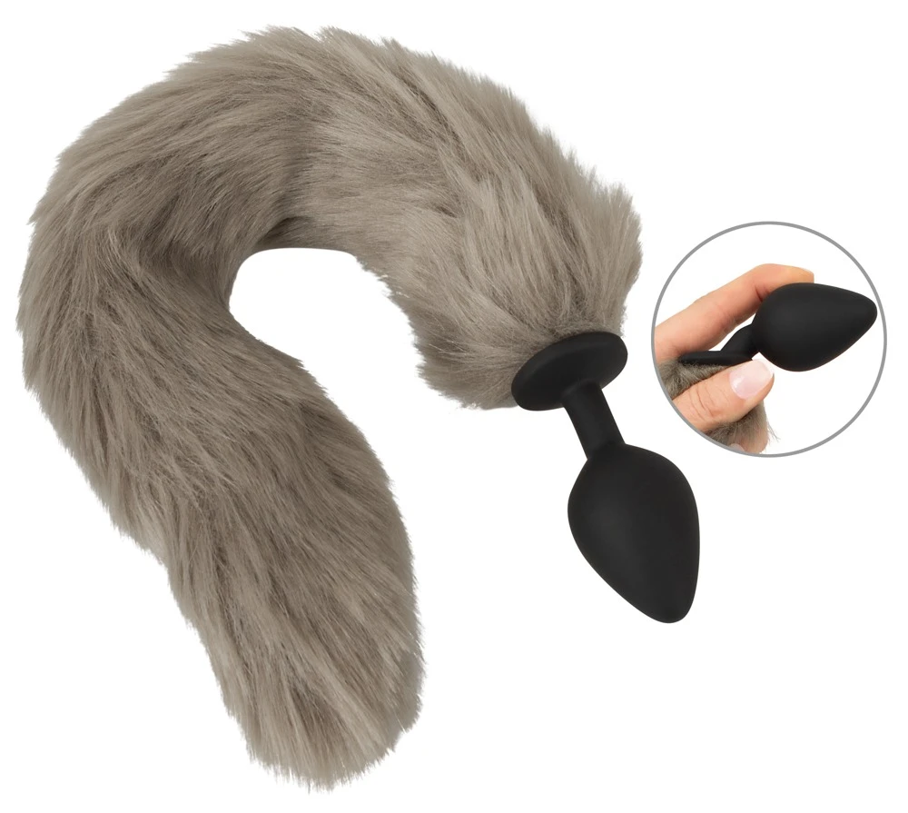 Fluffy Tail Grey, Fluffiger Schweif für sinnliche Abenteuer, flexibler Analplug mit weichem Kunstfell und sicherem Stopper Fluffy Tail Grey, Fluffiger Schweif für sinnliche Abenteuer, flexibler Analplug mit weichem Kunstfell und sicherem Stopper