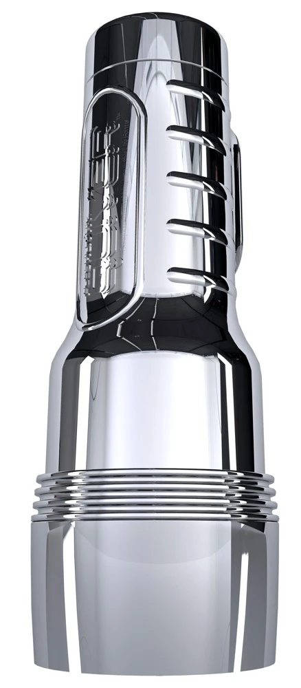 Fleshlight Pink Quiver, Fleshlight Quiver Masturbator Chrom-Optik mit Vulva/Vagina – 2 Motoren, Wärmefunktion, 10 Vibrationsmodi, Superskin Sleeve für intensives echtes Feeling