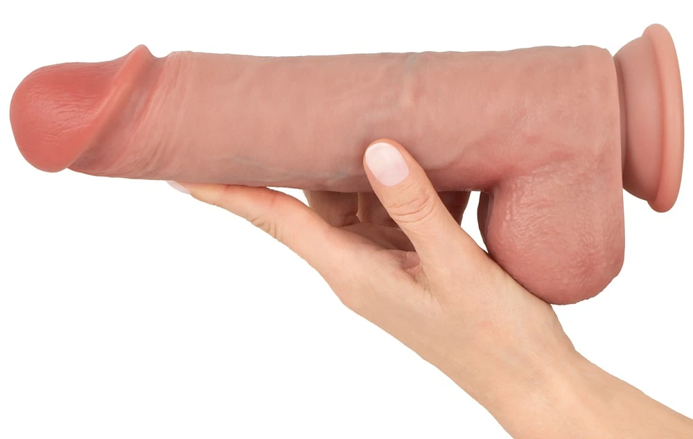 Realistixxx Movable Skin Dildo, Realistixxx RealMan Naturdildo mit Hoden – erotisch lebensecht mit beweglicher Haut, Dual Density Silikon & starkem Saugfuß