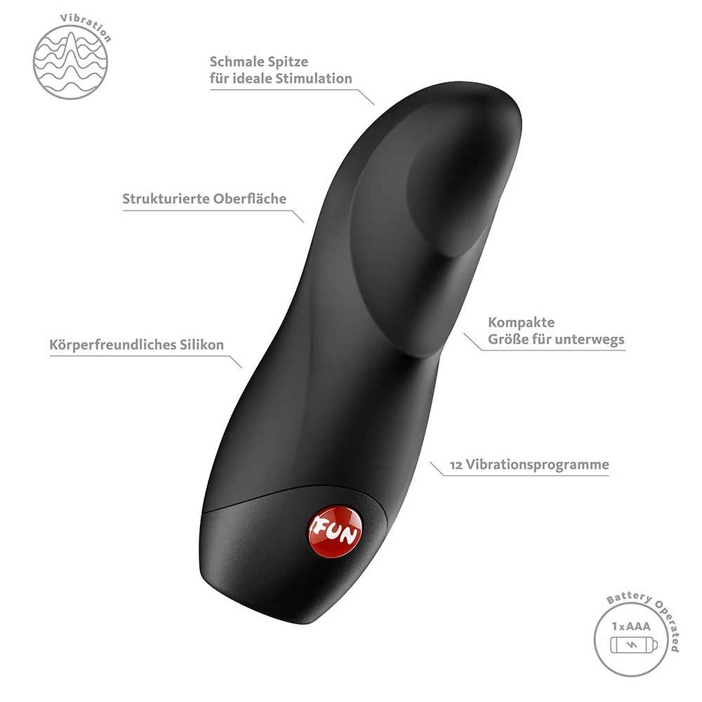 Viola Black, Fun Factory VIOLA Minivibrator kompakt mit 12 Modi ergonomisch präzise Power für gezielte intensive Stimulation unterwegs