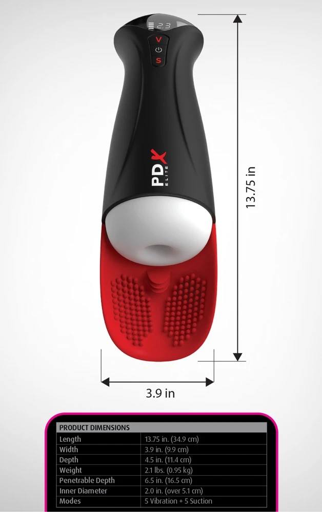 PDXE Fap-O-Matic Pro XL White, Intensive Penismassage mit Hyper Pulse für Hoden: Der Fuck-O-Matic Pro XL sorgt für maximale Stimulation und volle Kontrolle