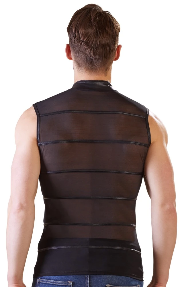 Herren Shirt, NEK, der Inbegriff maskuliner Verführung dieses Powernet-Shirt mit Stehkragen und Frontreißverschluss zeigt, was Du hast!