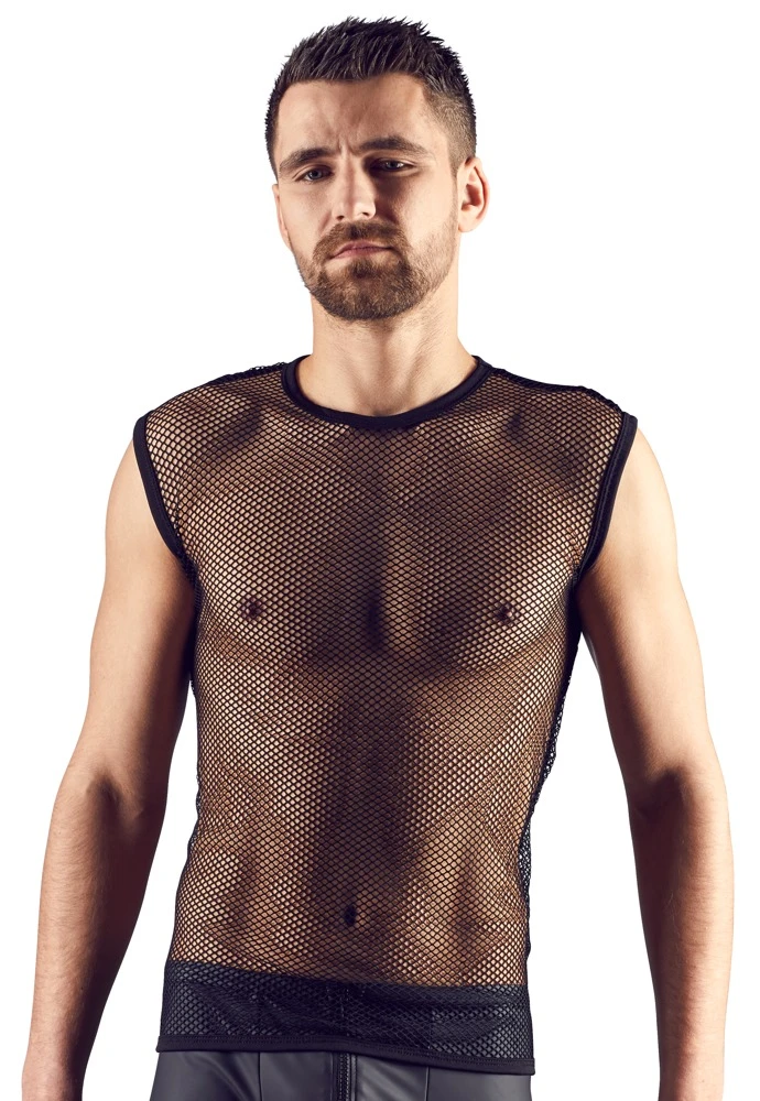 Herren Netzshirt XL/2XL aus groben Netz in schwarz. Weich und elastisch für hohen Tragekomfort.
