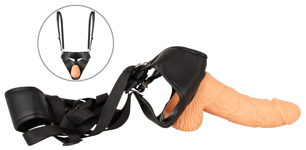 Realistixxx Strap-On Hollow, realistixxx Strap On Hollow – Aufreizender Strap-on mit hohlem Silikondildo zur Penisverlängerung, verstellbarem String für Pegging und Rollenspiele