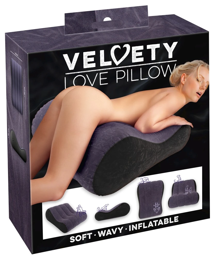 Aufblasbares Liebeskissen Velvety Love Pillow – sexy erotisches Komfortkissen mit ergonomischer Keilform, samtig weicher Oberfläche, hoher Belastbarkeit bis 150 kg für intensiven, bequemen Super-Sex