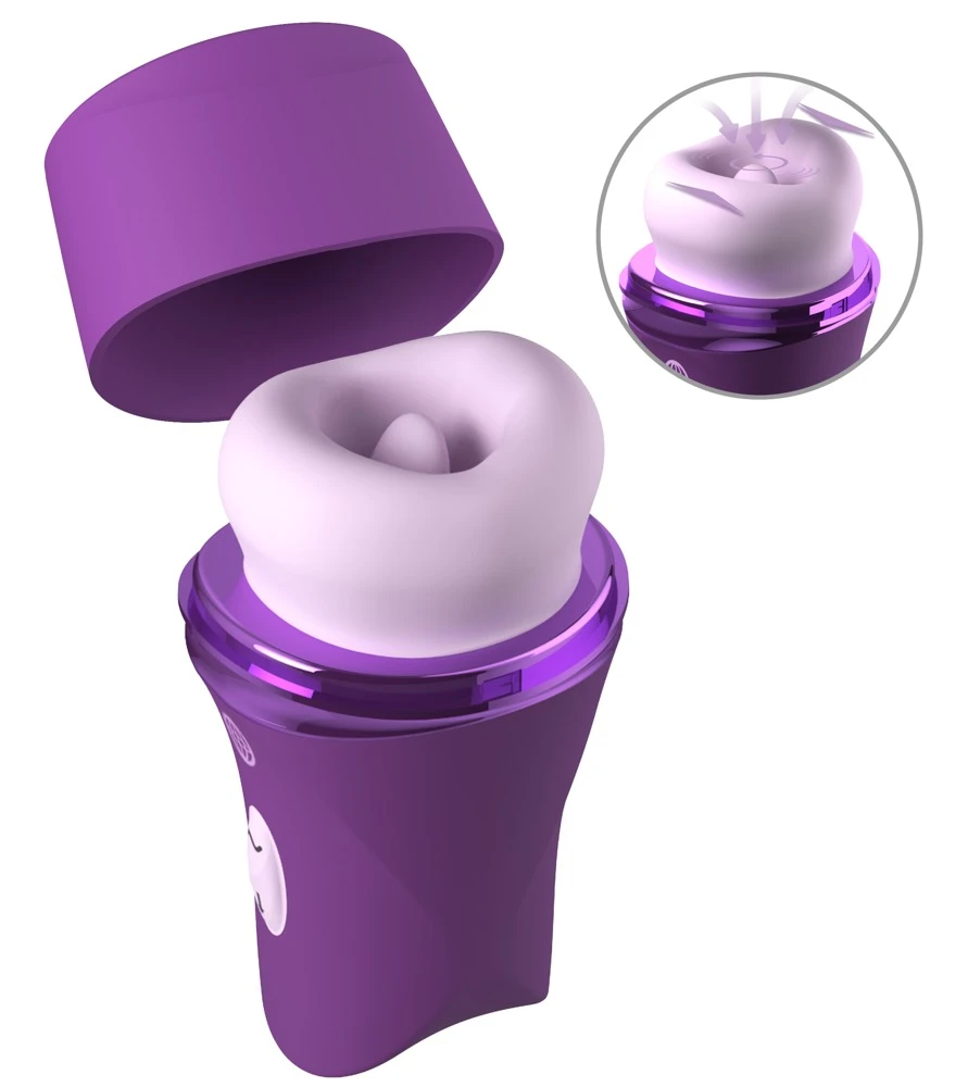 FFH Lush Kiss Plush Purple, Lush Kiss Plush Auflegevibrator mit Saugfunktion, Vibrozunge & 10 Stimulationsmodi aus Silikon für intensive Momente – Fantasy For Her