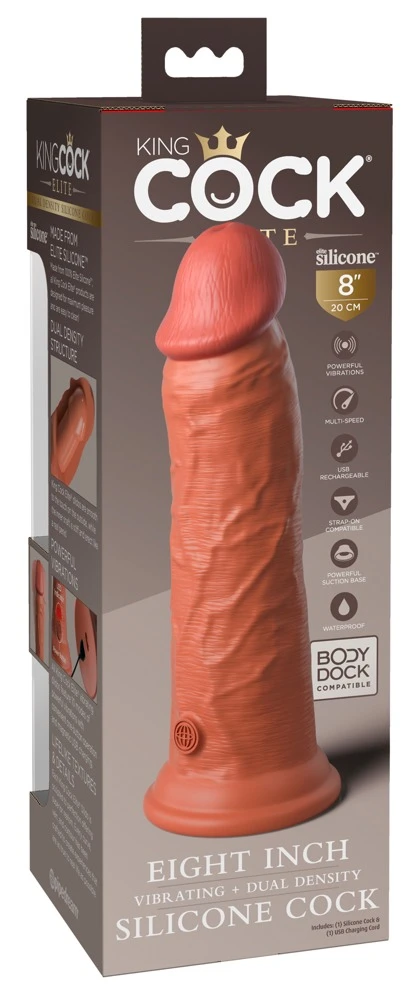 KCE 8 Zolle DD Vibrating Cock, Besser als echt: Weiche Haut, harter Kern und kraftvolle Vibration!
