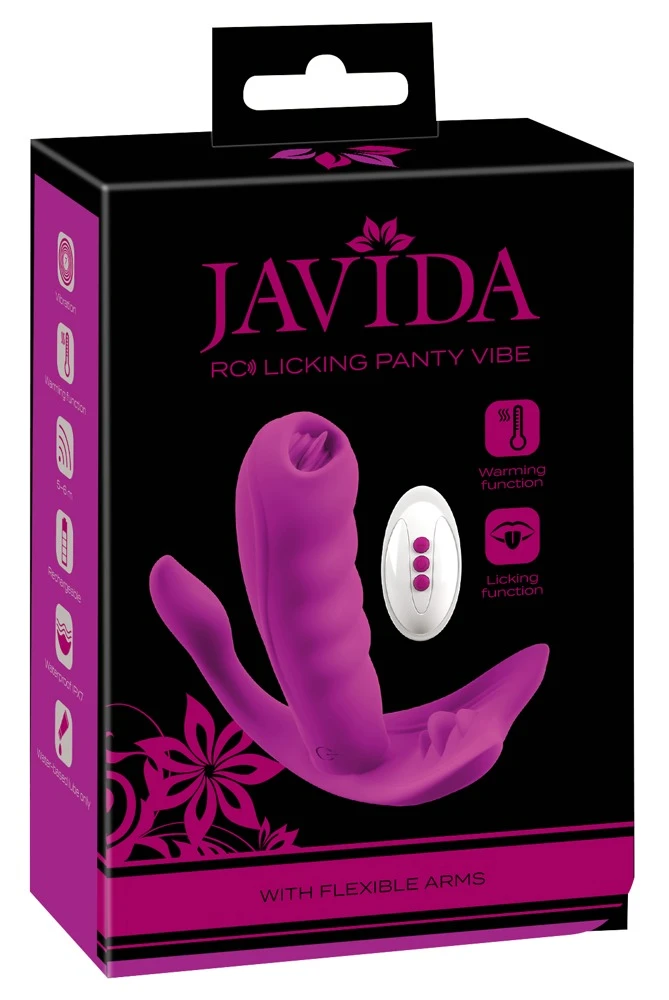 Javida Licking Panty Vibe, Sinnliche Dreifach-Stimulation mit Wärmeeffekt, leiser, diskreter Panty Vibe für intensive Lustmomente überall und jederzeit
