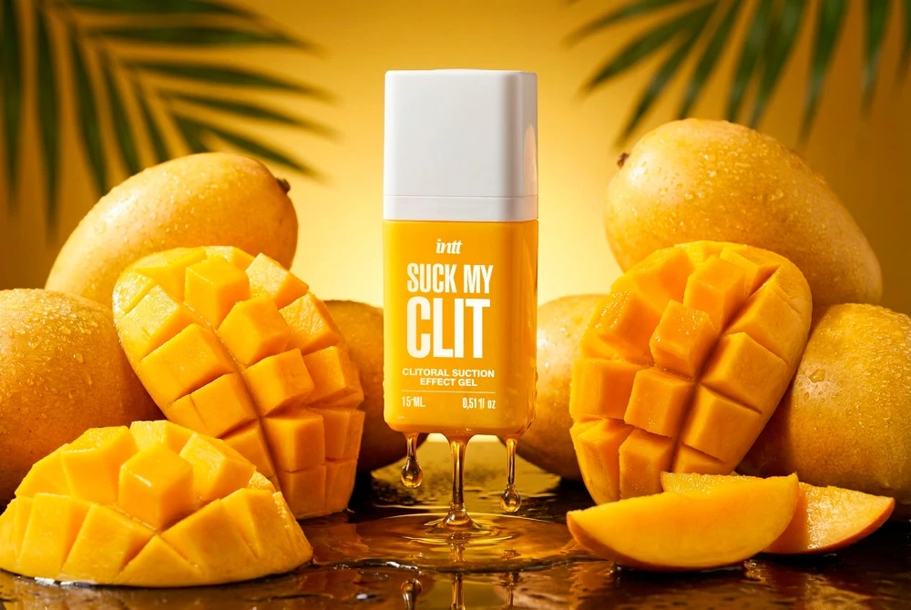 Suck My Clit Tropcial Mango 15 ML, Klitoris Stimulationsgel Mango mit Saug- Vibrations- & Kühleffekt für prickelnde erotische Spiele