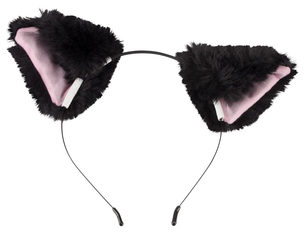 Bad Kitty Analplug in schwarz mit Katzenschwanz und Haarreif.