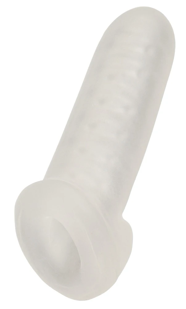 Thickening Sleeve with Ball Ring transparente Penissleeve mit Hodenring für spürbare Verdickung und Verlängerung, strukturierte Innenrillen, sicherer Halt und weiches TPE-Material