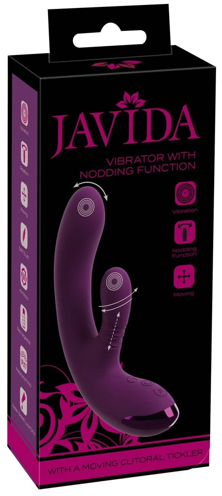 Javida 3 Function Nodding Vibr, Flexibler Rabbitvibrator mit Nodding-Funktion für G-Zone & Klitoris doppelte Vibration rhythmische Massage intensiv – Javida