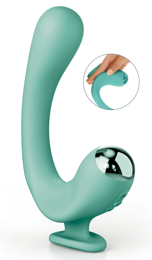 JJ Reflexx Rabbit 2, Biegsamer Doppelvibrator Reflexx Rabbit 2: Wärmefunktion, 10 Vibrationsmodi & flexibler 2-Finger-Griff für maximale Stimulation