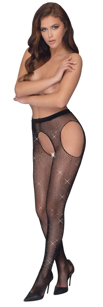 Cottelli Glamouröse Netz-Strumpfhose: Glitzernder Auftritt mit verführerischen Cut-outs