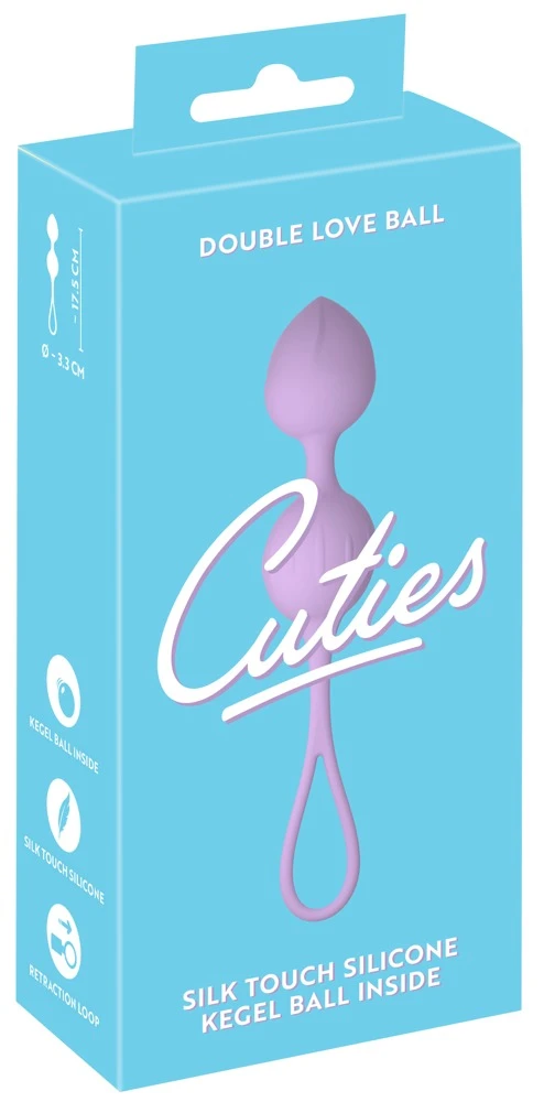 Cuties Love Balls Purple, Double Love Balls Liebeskugeln für Beckenboden-Training mit schwingenden Innenkugeln diskret laufleise 68 g Intimtrainer Cuties