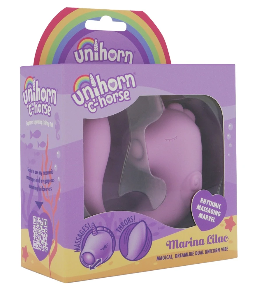 Unihorn C-Horse Marina Lilac, Unihorn C-Horse Marina Lilac Dual-Vibrator im Einhorn-Seepferdchen-Design mit biegsamem Silikon, flüsterleisem Doppelmotor und 10 Vibrationsmodi für intensive Innen- und Außenstimulation