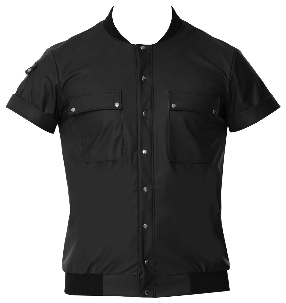 Herren Blouson, locker geschnittenes Hemdshirt, Kurzarm, Taschen mit Druckknopfklappe