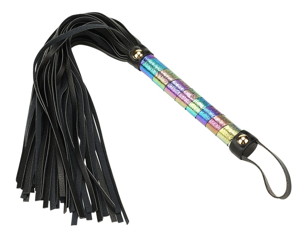 LS Vivid Rainbow, Vivid Niji 8-teiliges Fesselspiele-Set: Bondage in schillerndem Glossy Rainbow mit Fesseln, Peitsche und mehr!