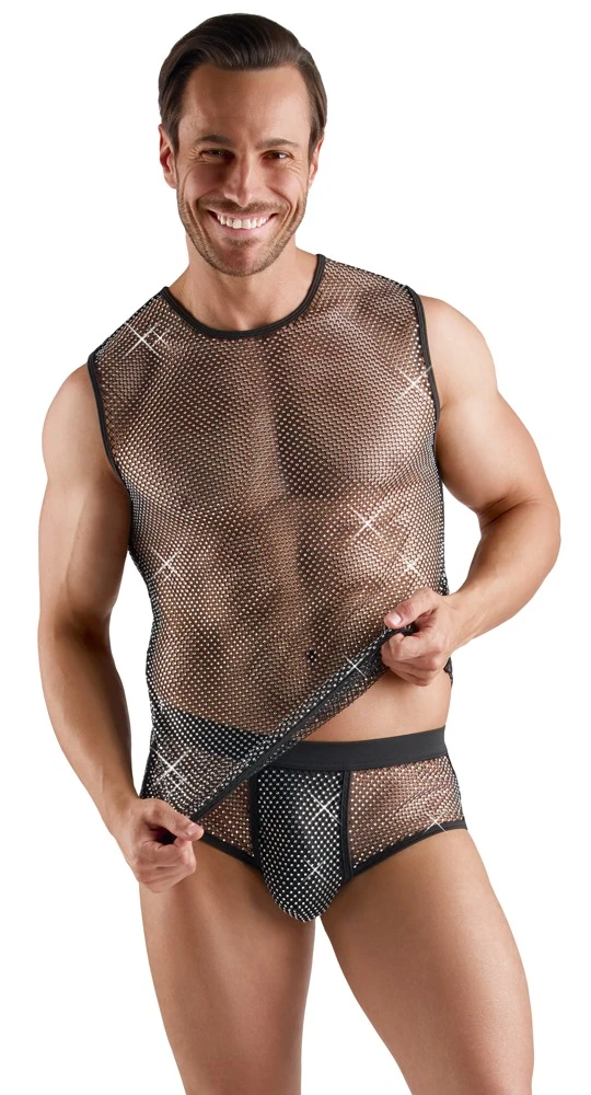 Betonendes Netz-Shirt von Svenjoyment – aufregend transparent mit funkelnden Glitzersteinchen für heiße Nächte und einen unverkennbar sexy Look