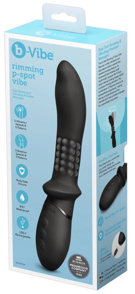 b-Vibe Rimming P-Spot Vibe, Analvibrator b-Vibe mit rotierenden Perlen starke Vibration gezielte Prostata Stimulation intensiver Rimming Effekt